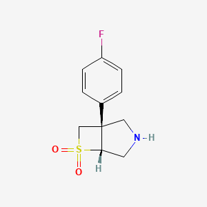 molecular formula C11H12FNO2S B15309164 rel-(1S,5R)-1-(4-Fluorophenyl)-6-thia-3-azabicyclo[3.2.0]heptane 6,6-dioxide 