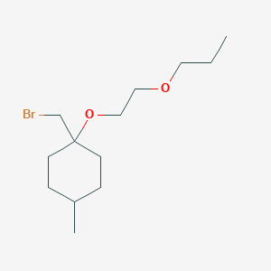 molecular formula C13H25BrO2 B15309182 1-(Bromomethyl)-4-methyl-1-(2-propoxyethoxy)cyclohexane 