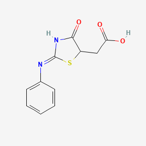 molecular formula C11H10N2O3S B1530919 [(2E)-4-氧代-2-(苯亚氨基)-1,3-噻唑烷-5-基]乙酸 CAS No. 67309-49-3