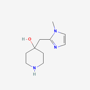 molecular formula C10H17N3O B15309203 4-((1-Methyl-1h-imidazol-2-yl)methyl)piperidin-4-ol 