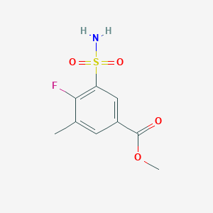 molecular formula C9H10FNO4S B15309228 Methyl 4-fluoro-3-methyl-5-sulfamoylbenzoate 