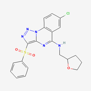 3-(benzenesulfonyl)-7-chloro-N-[(oxolan-2-yl)methyl]-[1,2,3]triazolo[1,5-a]quinazolin-5-amine