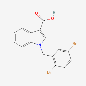 molecular formula C16H11Br2NO2 B15309322 1-[(2,5-dibromophenyl)methyl]-1H-indole-3-carboxylic acid 