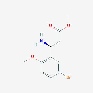 molecular formula C11H14BrNO3 B15309363 Methyl (s)-3-amino-3-(5-bromo-2-methoxyphenyl)propanoate 