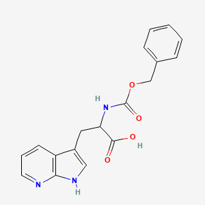 molecular formula C18H17N3O4 B15309400 2-(((Benzyloxy)carbonyl)amino)-3-(1H-pyrrolo[2,3-b]pyridin-3-yl)propanoic acid 