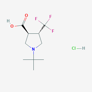 molecular formula C10H17ClF3NO2 B15309431 (3S,4S)-1-tert-butyl-4-(trifluoromethyl)pyrrolidine-3-carboxylic acid hydrochloride 