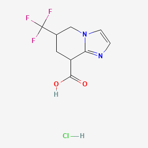 6-(trifluoromethyl)-5H,6H,7H,8H-imidazo[1,2-a]pyridine-8-carboxylic acid hydrochloride, Mixture of diastereomers