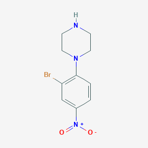 molecular formula C10H12BrN3O2 B15309486 1-(2-Bromo-4-nitrophenyl)piperazine 