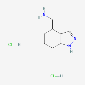 molecular formula C8H15Cl2N3 B15309498 1-(4,5,6,7-tetrahydro-2H-indazol-4-yl)methanaminedihydrochloride 