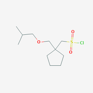 molecular formula C11H21ClO3S B15309506 (1-(Isobutoxymethyl)cyclopentyl)methanesulfonyl chloride 