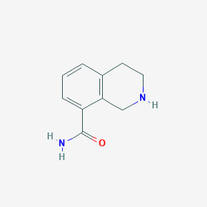 molecular formula C10H12N2O B15309521 1,2,3,4-Tetrahydroisoquinoline-8-carboxamide 