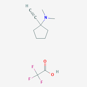 molecular formula C11H16F3NO2 B15309582 1-ethynyl-N,N-dimethylcyclopentan-1-amine; trifluoroacetic acid 