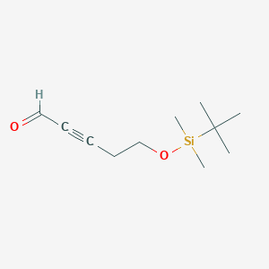 molecular formula C11H20O2Si B15309652 5-[(Tert-butyldimethylsilyl)oxy]pent-2-ynal 