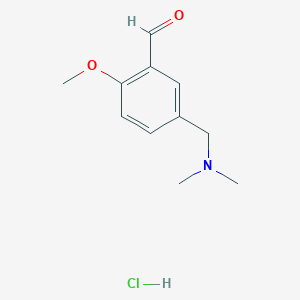 molecular formula C11H16ClNO2 B1530971 5-Dimethylaminomethyl-2-methoxy-benzaldehyde hydrochloride CAS No. 1185300-72-4