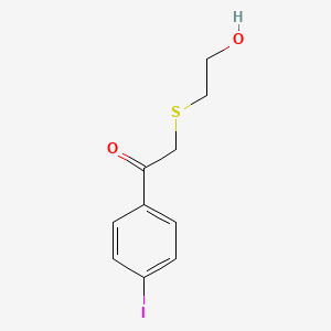 molecular formula C10H11IO2S B15309730 2-((2-Hydroxyethyl)thio)-1-(4-iodophenyl)ethan-1-one 