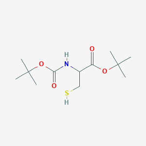 molecular formula C12H23NO4S B15309823 Tert-butyl 2-{[(tert-butoxy)carbonyl]amino}-3-sulfanylpropanoate 