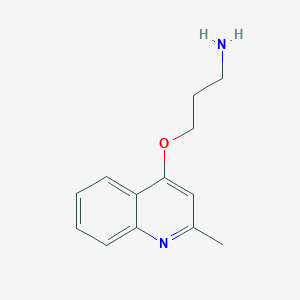 molecular formula C13H16N2O B15309937 3-((2-Methylquinolin-4-yl)oxy)propan-1-amine 