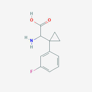 molecular formula C11H12FNO2 B15309945 2-Amino-2-[1-(3-fluorophenyl)cyclopropyl]acetic acid 