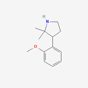 molecular formula C13H19NO B15310049 3-(2-Methoxyphenyl)-2,2-dimethylpyrrolidine 