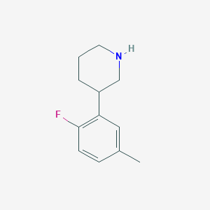 molecular formula C12H16FN B15310082 3-(2-Fluoro-5-methylphenyl)piperidine CAS No. 1044768-80-0