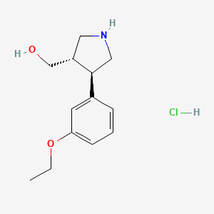 molecular formula C13H20ClNO2 B1531012 [(3S,4R)-4-(3-Ethoxyphenyl)pyrrolidin-3-yl]-methanol hydrochloride CAS No. 1217692-14-2
