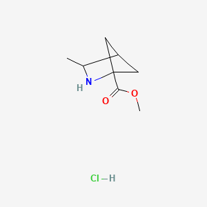 molecular formula C8H14ClNO2 B15310131 Methyl3-methyl-2-azabicyclo[2.1.1]hexane-1-carboxylatehydrochloride 