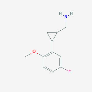 molecular formula C11H14FNO B15310136 (2-(5-Fluoro-2-methoxyphenyl)cyclopropyl)methanamine 