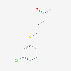 molecular formula C11H13ClOS B15310246 5-((3-Chlorophenyl)thio)pentan-2-one 