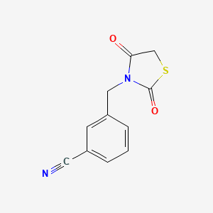 molecular formula C11H8N2O2S B1531027 3-[(2,4-二氧代-1,3-噻唑烷-3-基)甲基]苯甲腈 CAS No. 1221723-16-5