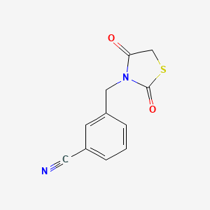 molecular formula C11H8N2O2S B1531027 3-[(2,4-Dioxo-1,3-thiazolidin-3-yl)methyl]benzonitril CAS No. 1221723-16-5