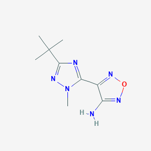 molecular formula C9H14N6O B15310329 4-(3-(Tert-butyl)-1-methyl-1h-1,2,4-triazol-5-yl)-1,2,5-oxadiazol-3-amine 