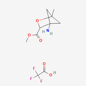 molecular formula C10H14F3NO5 B15310330 Methyl 4-amino-1-methyl-2-oxabicyclo[2.1.1]hexane-3-carboxylate, trifluoroacetic acid 