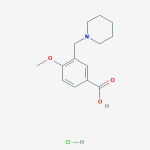 molecular formula C14H20ClNO3 B1531035 4-Methoxy-3-piperidin-1-ylmethyl-benzoic acid hydrochloride CAS No. 856309-58-5