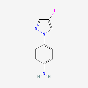 molecular formula C9H8IN3 B15310380 4-(4-iodo-1H-pyrazol-1-yl)aniline 