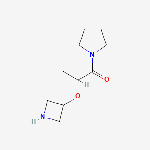 molecular formula C10H18N2O2 B15310388 2-(Azetidin-3-yloxy)-1-(pyrrolidin-1-yl)propan-1-one 