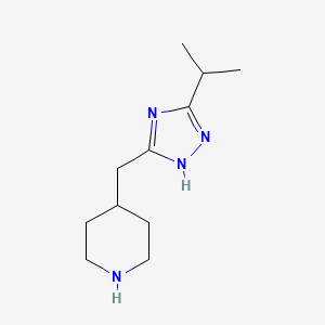 molecular formula C11H20N4 B15310481 4-((5-Isopropyl-1h-1,2,4-triazol-3-yl)methyl)piperidine 