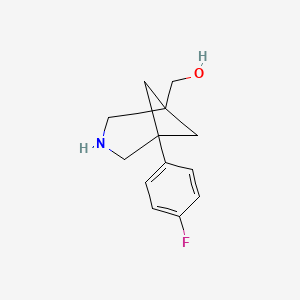 molecular formula C13H16FNO B15310498 [5-(4-Fluorophenyl)-3-azabicyclo[3.1.1]heptan-1-yl]methanol 