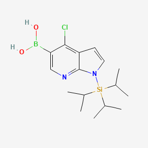 molecular formula C16H26BClN2O2Si B1531062 (4-Chloro-1-(triisopropylsilyl)-1H-pyrrolo[2,3-b]pyridin-5-yl)boronic acid CAS No. 685513-99-9