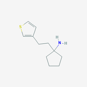 molecular formula C11H17NS B15310651 1-(2-(Thiophen-3-yl)ethyl)cyclopentan-1-amine 