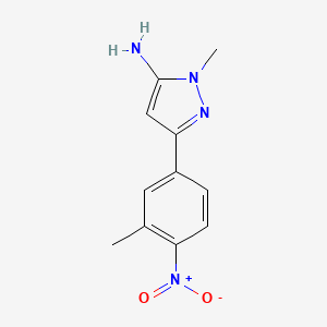 molecular formula C11H12N4O2 B15310678 1-Methyl-3-(3-methyl-4-nitrophenyl)-1h-pyrazol-5-amine 