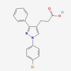 molecular formula C18H15BrN2O2 B1531070 1-(4-Bromphenyl)-3-phenylpyrazol-4-propionsäure CAS No. 75821-70-4