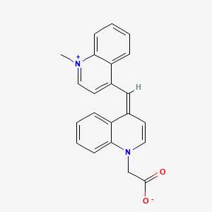 molecular formula C22H18N2O2 B15310729 1-(Carboxylatomethyl)-4-[(1-methyl-1,4-dihydroquinolin-4-ylidene)methyl]quinolin-1-ium 