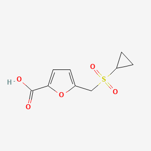 molecular formula C9H10O5S B15310773 5-((Cyclopropylsulfonyl)methyl)furan-2-carboxylic acid 