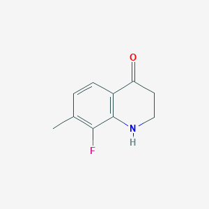 molecular formula C10H10FNO B15310780 8-fluoro-7-methyl-2,3-dihydroquinolin-4(1H)-one 