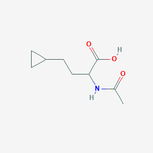 molecular formula C9H15NO3 B15310818 2-Acetamido-4-cyclopropylbutanoic acid 