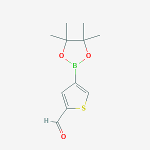 molecular formula C11H15BO3S B1531085 4-(4,4,5,5-Tetramethyl-1,3,2-dioxaborolan-2-yl)thiophene-2-carbaldehyde CAS No. 881381-12-0