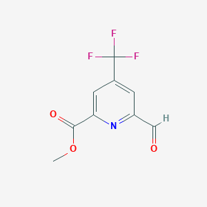 molecular formula C9H6F3NO3 B15310851 Methyl 6-formyl-4-(trifluoromethyl)pyridine-2-carboxylate 