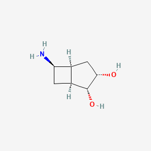 molecular formula C7H13NO2 B15310885 (1S,2R,3S,5S,6R)-6-Aminobicyclo[3.2.0]heptane-2,3-diol 