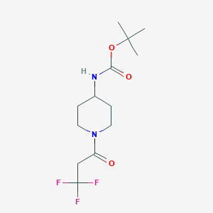 molecular formula C13H21F3N2O3 B1531089 tert-butyl N-[1-(3,3,3-trifluoropropanoyl)piperidin-4-yl]carbamate CAS No. 1240528-25-9