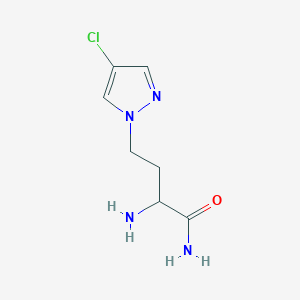 molecular formula C7H11ClN4O B15310903 2-Amino-4-(4-chloro-1h-pyrazol-1-yl)butanamide 